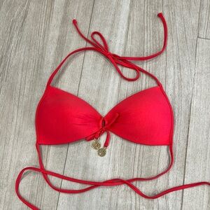 Red Halter Bikini Top